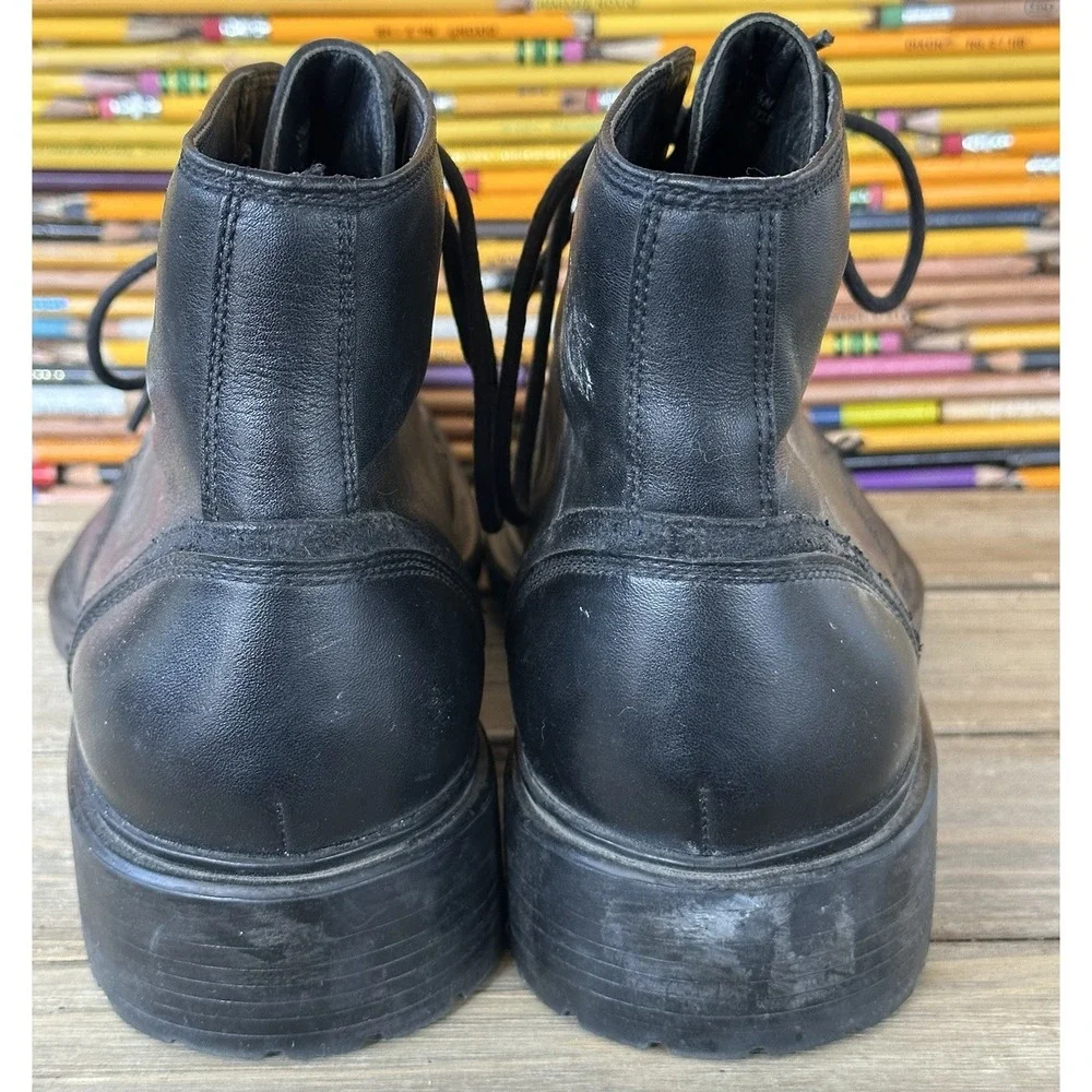 Kenneth Cole Retro Goretex Boots Hipster Men's 10.5 Black Leather Lug Soles